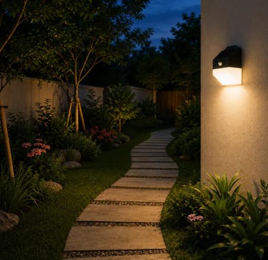 The working status of the Solar Wall Light