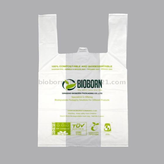 100% Biodegradable T-Shirt Shopping Bags – Eco-Friendly Carry Bags for Retail &amp; Grocery