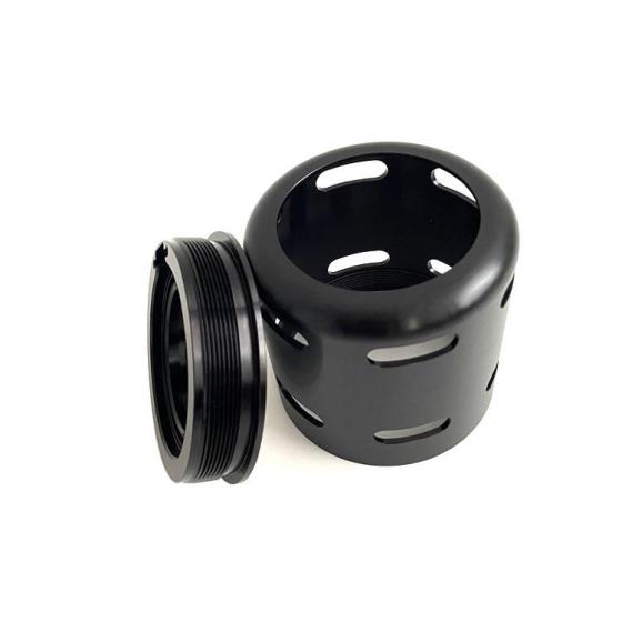 Anodized Black Hydraulic Sleeve Components – Precision Parts for Food Packaging Machinery