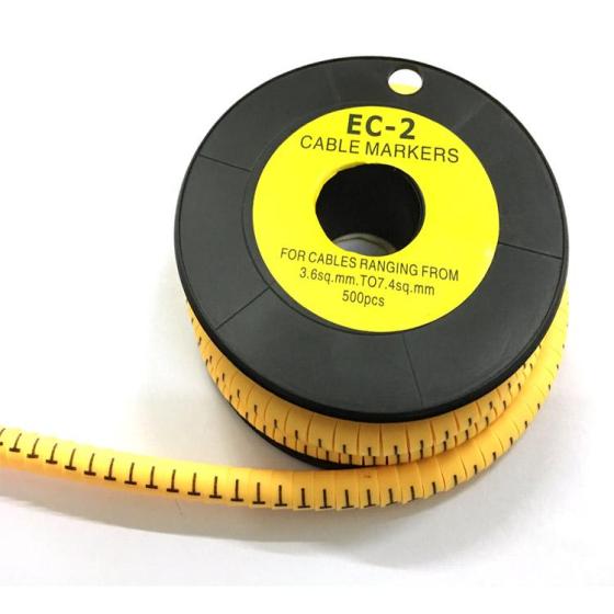 EC Type Yellow PVC Insulated Cable Marker Sleeve – Numbered Text Identification