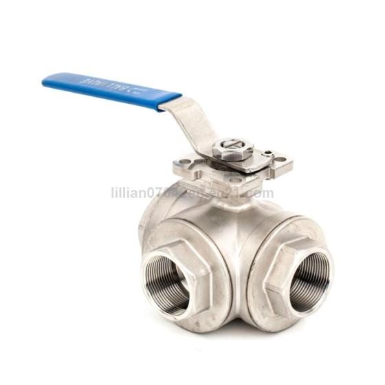 L/T Port 3-Way Ball Valve – BSPT Threaded Sta