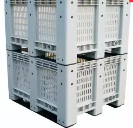 Vented Bulk Storage Plastic Pallet Tote Bin – Perforated for Fruit &amp; Vegetable Ventilation
