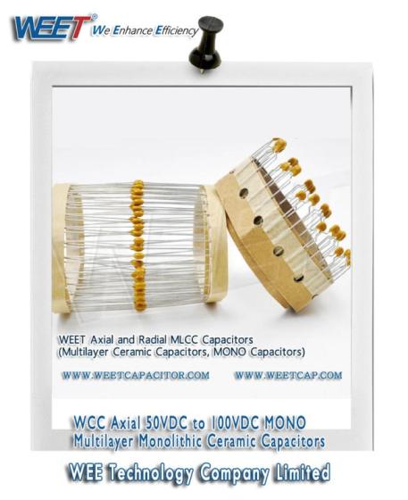 WEET WCC Axial Monolithic Ceramic Capacitors – 50VDC to 100VDC MLCC for Power Circuits