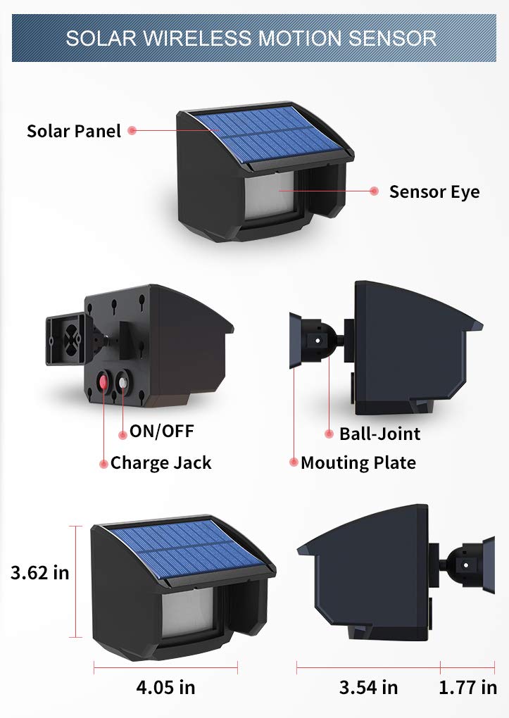Solar Beam Outdoor Detector Wireless Perimeter Security Solution Anti-theft Burglar Alarm